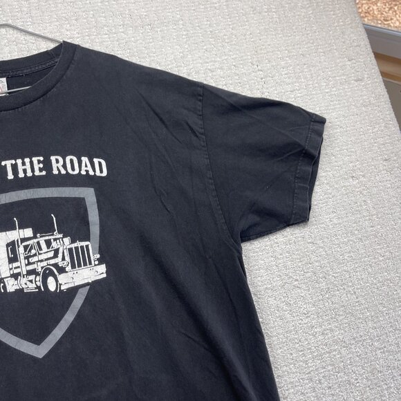 Vintage Y2K Semi Trucks Kings Of The Road Trucker Shirt 2XL Black Short Sleeve - Picture 4 of 11